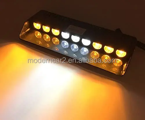 9 LED sucker Strobe Light 12V Car Windshield Flashing Hazard Warning Lights Bar Red Blue Yellow Vehicle Flasher