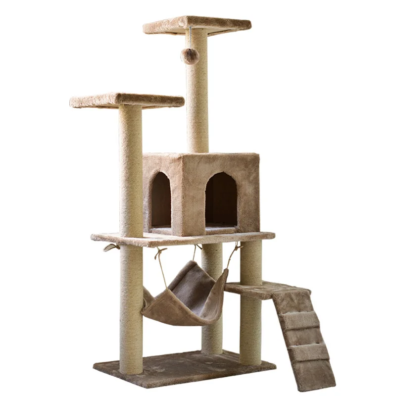 Натуральное сизалевое плюшевое роскошное интерактивное современное дерево для кошек на стене кошачья Когтеточка башня игровой домик для домашних животных дерево для кошек (1600273658421)