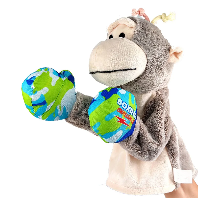 Kids Interactive  Fighting Boxing Cartoon Animal Shape Game Hand Puppet Plush Shark toy