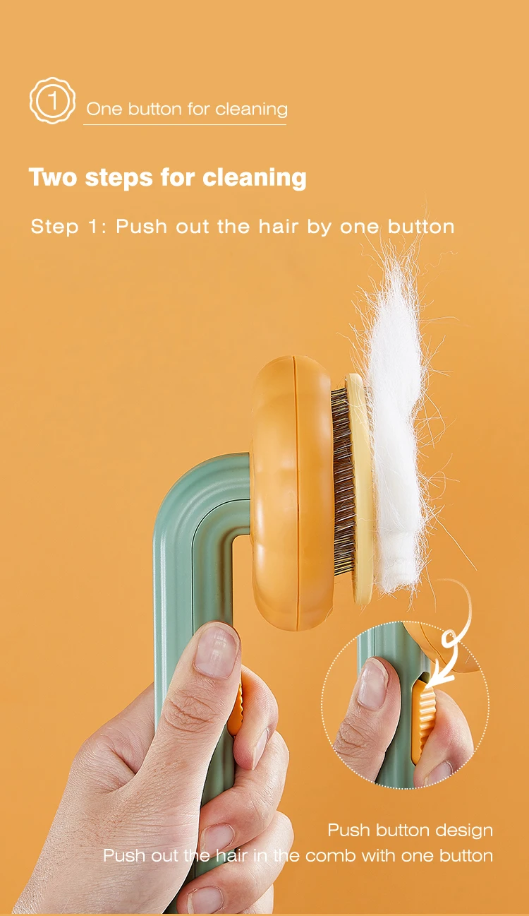 2 In 1 Pet Fur Mins Grooming Tools Hair Shedding Trimmer Comb Dog Cat Removal Brush Comb Pet Grooming Brush For Dog And Cat
