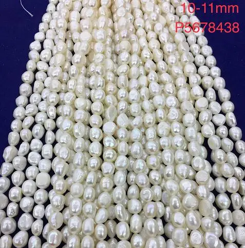 High Quality Grade A 10-11 mm Natural Freshwater Baroque Seed Nugget Pearls Beads strand