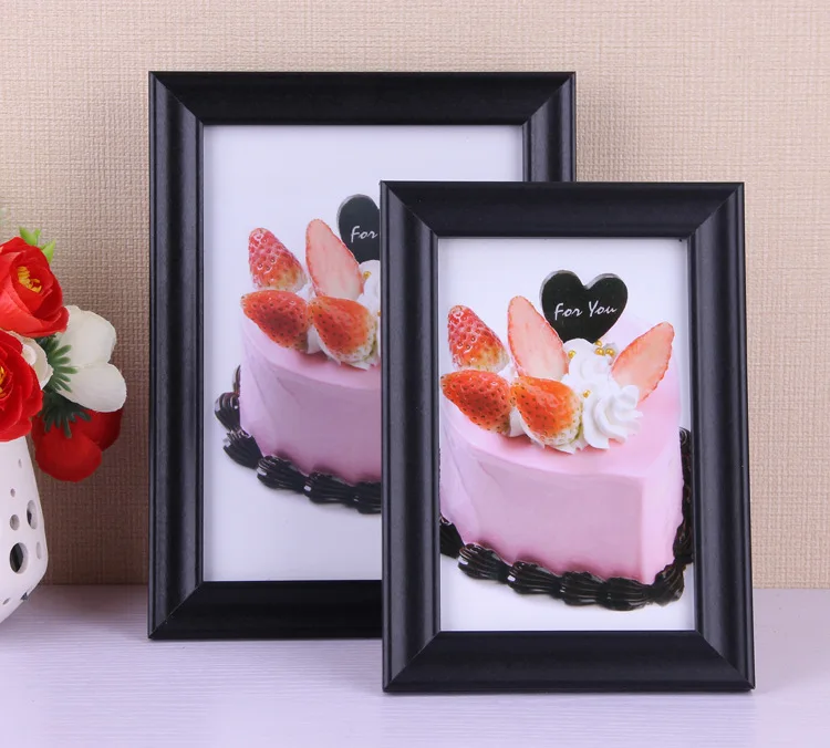 6x8 inch Wood Home Decoration Accessories Simple Wall Hanging Black Photo Frames
