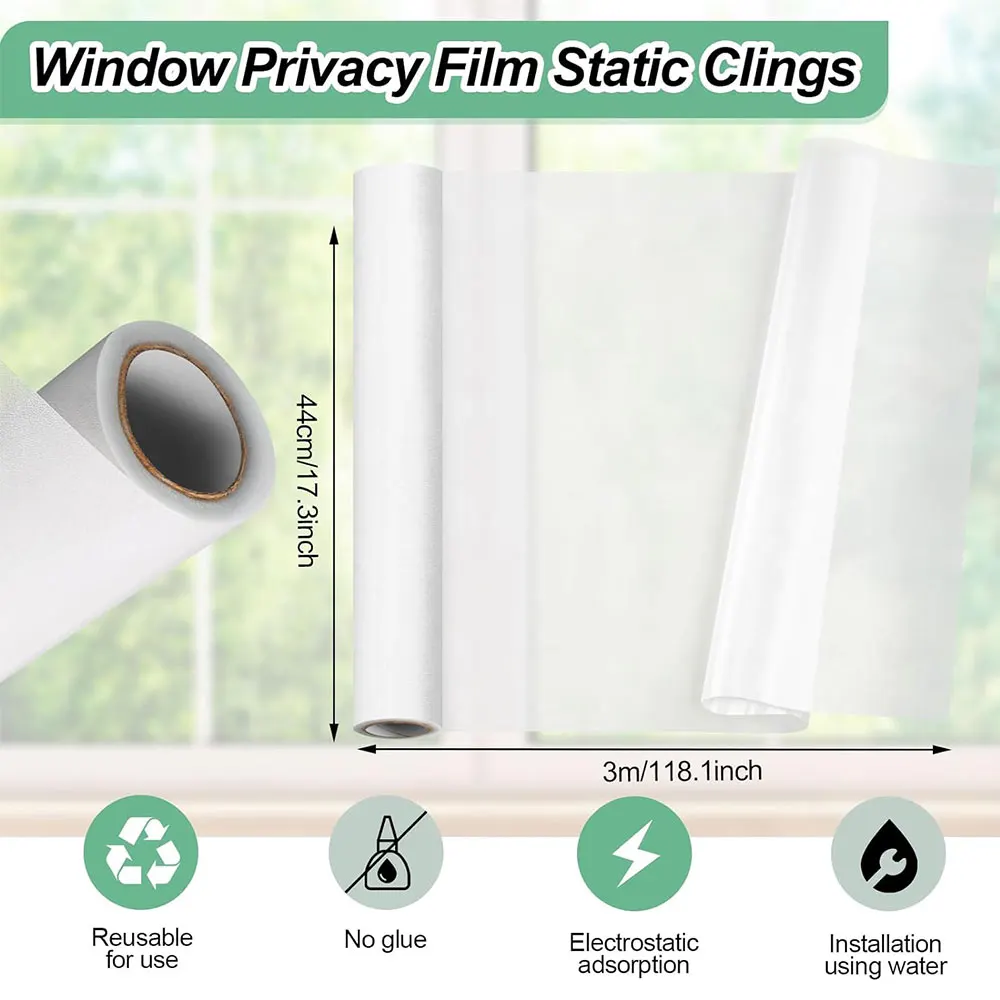 High quality strong glue white matte window film decoration white frosted film privacy protect opaque glass window building film