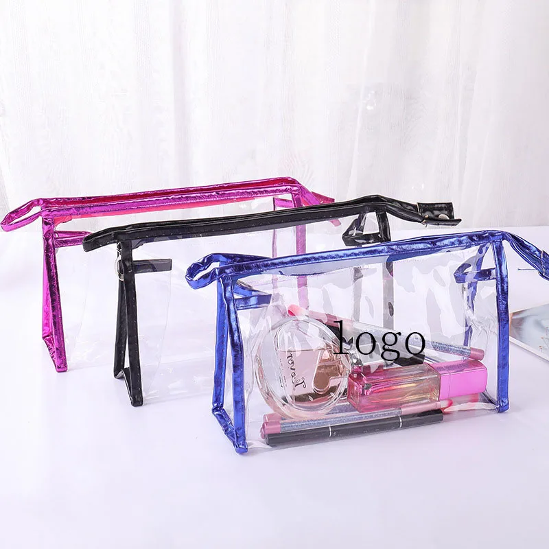 Custom Logo Waterproof Toiletry Bags Make Up Bag Transparent Clear Pvc Cosmetic Makeup Pouch Bag With Zipper - Buy Pvc Cosmetic