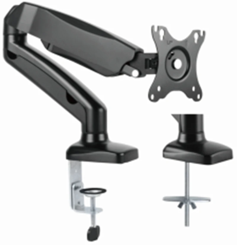 Adjustable Premium Gas Spring Single Desk Monitor mount Stand 12kg/26.4lbs Heavy Capacity Spring-Assisted Monitor Arm