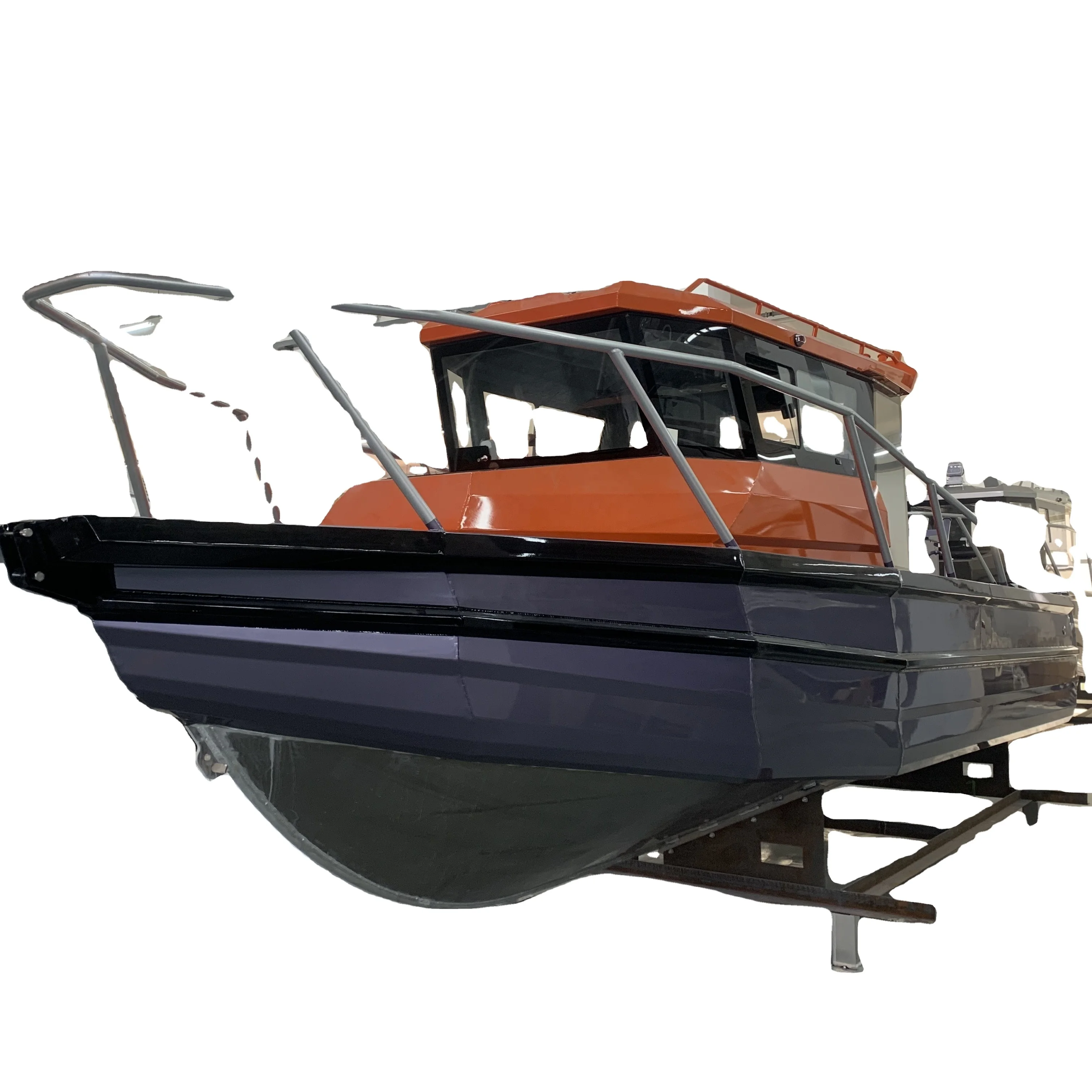 
7.5m 25ft Aluminum center cabin fishing rowing boat for sale 