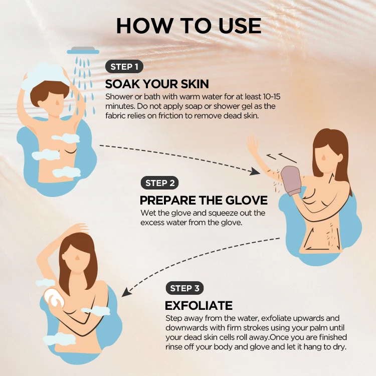 Shopee Hot Sell Deep Viscose Exfoliating Gloves For Shower And Spa Massage Great For Applying Fake Tan