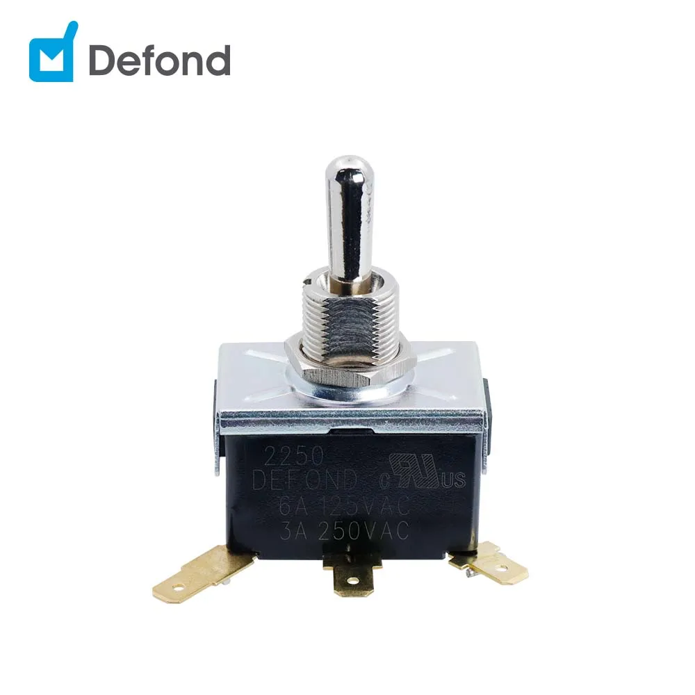 Defond toggle switches 6a 125vac 3a 250vac DTW-1206-YR-04R SPDT ON OFF toggle switch 3 PIN