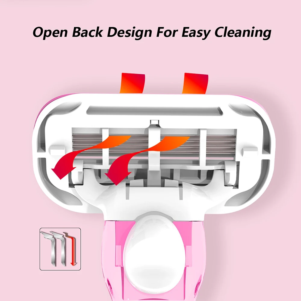 New Four Blades Women Razor Body Hair Removal Portable Shaving Razor