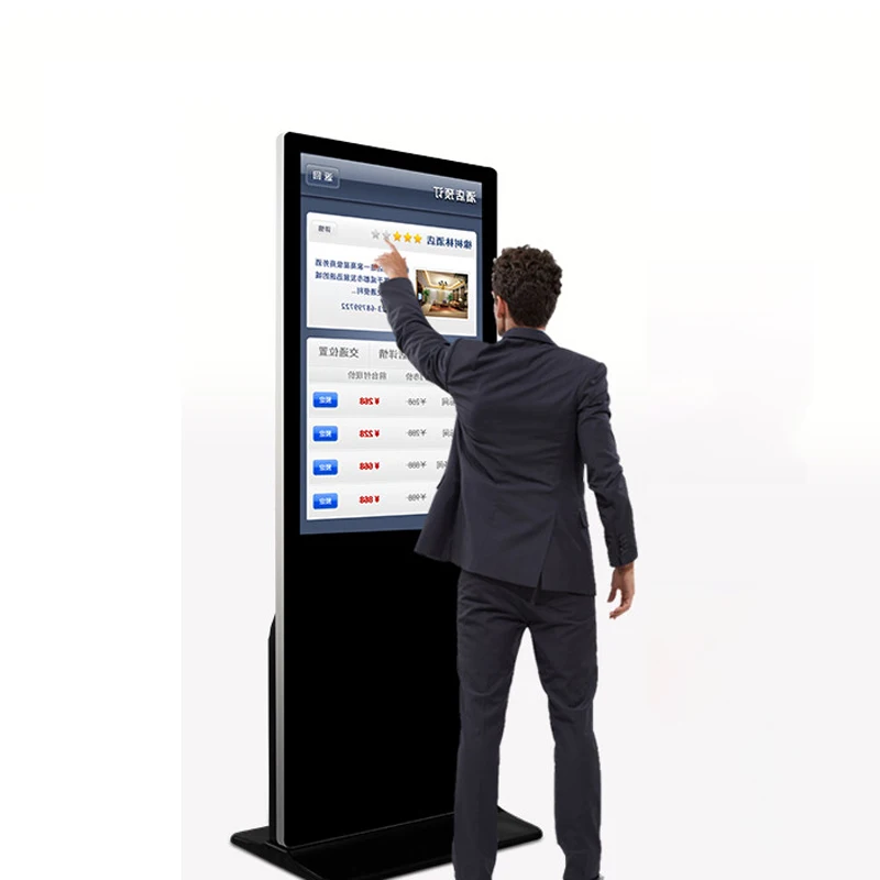 65-дюймовый сенсорный экран компьютер киоск напольный вертикальный инфракрасный ЖК-дисплей внутренний видео настенный стенд