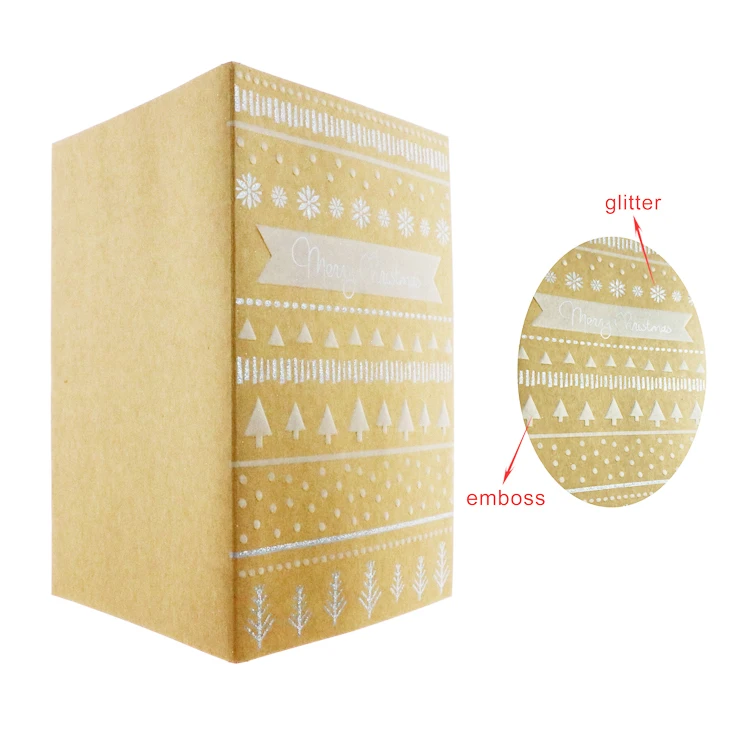 
Christmas seasonal handmade custom greeting card Christmas gift greeting card set kraft paper greeting card 