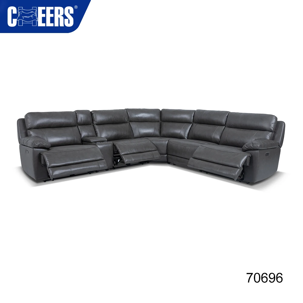 MANWAH CHEERS L Shaped Corner Reclining Oversized Sectional Modular Couch Leather Sofa Set Living Room Furniture Sofas
