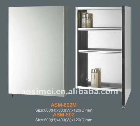 Bathroom 304 Stainless Steel Mirror Cabinet Decorate Cabinet With Storage Space