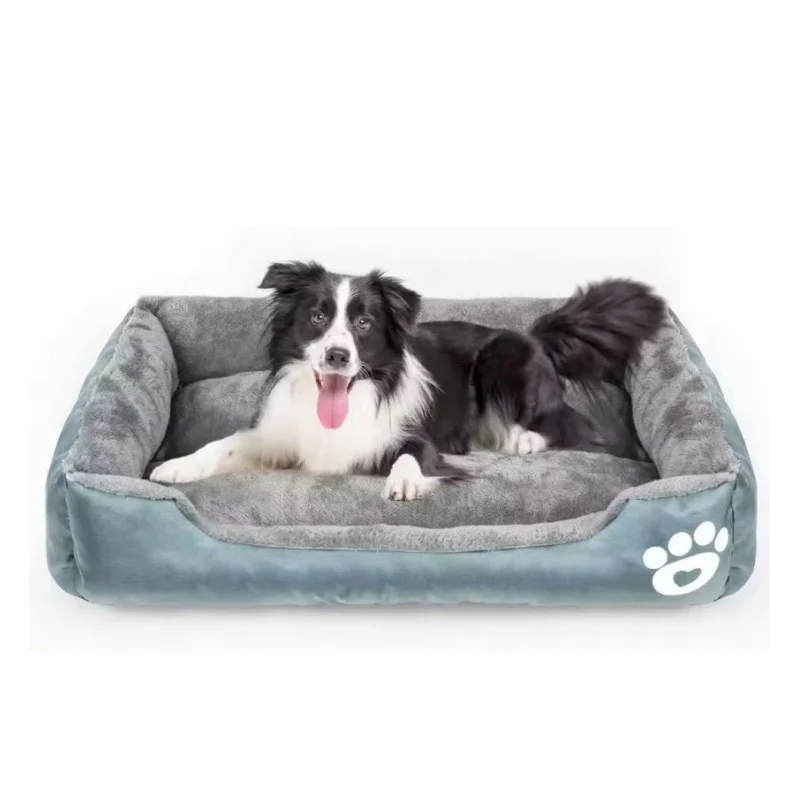 Оптовая Продажа с фабрики роскошная кровать для домашних животных мягкое гнездо собак большой прямоугольный двухсторонний дышащий диван-кровать и кошек