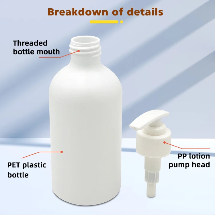 Factory Eco Friendly Round Pet White 350Ml Body Lotion Bottle Plastic Bottle