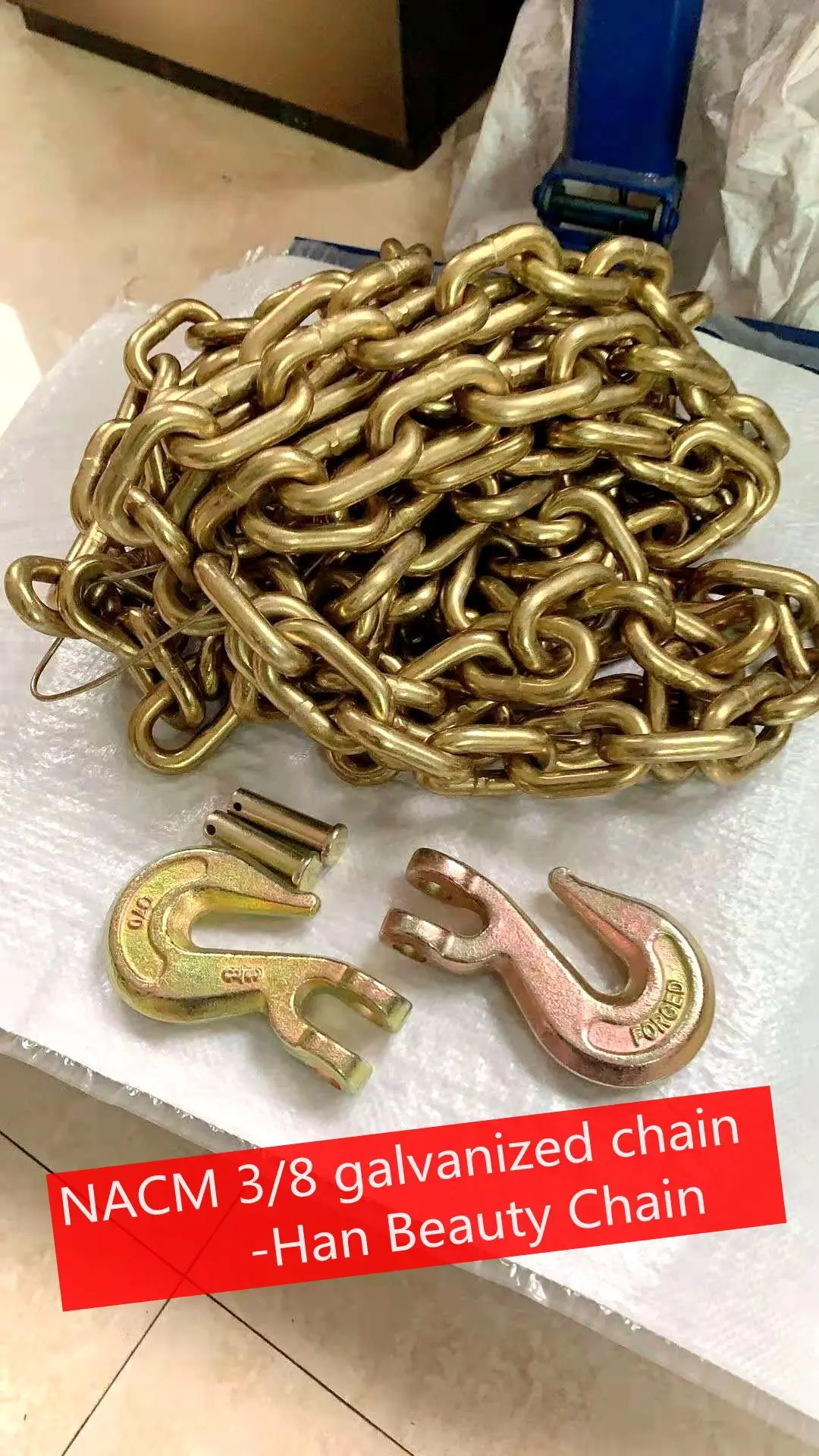 electrogalvanized chain  zinc electroplating chain can matched hooks