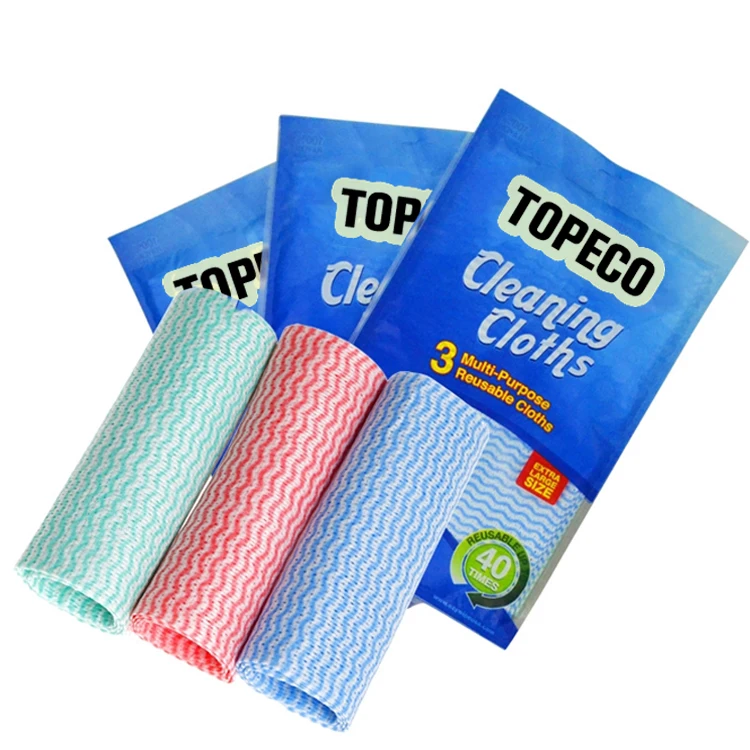 Topeco Popular Products Nonwoven Fabric For Wipes Microfiber Kitchen/Dish Cloth Dish Rags Rainbow Cloth