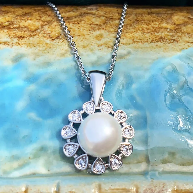 Light Luxury Fine Jewelry Natural Freshwater Pearl 925 Sterling Silver Pendants Wholesale Factory Price for Women Gift Wedding