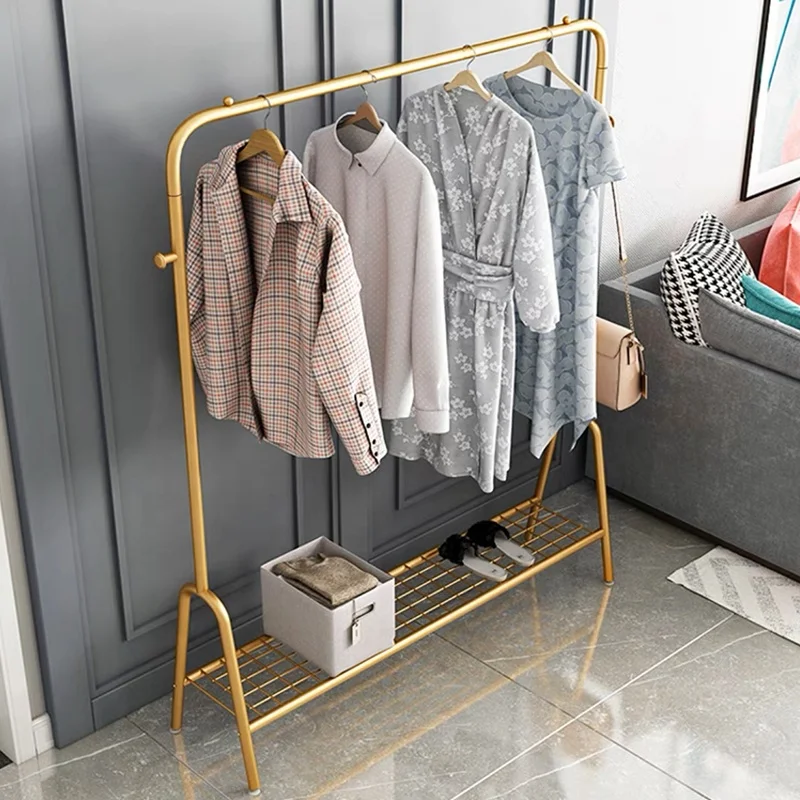 Free Standing Gold Metal Cheap Clothing Racks For Sale Clothes Coat Racks Store Women Hanger Stands