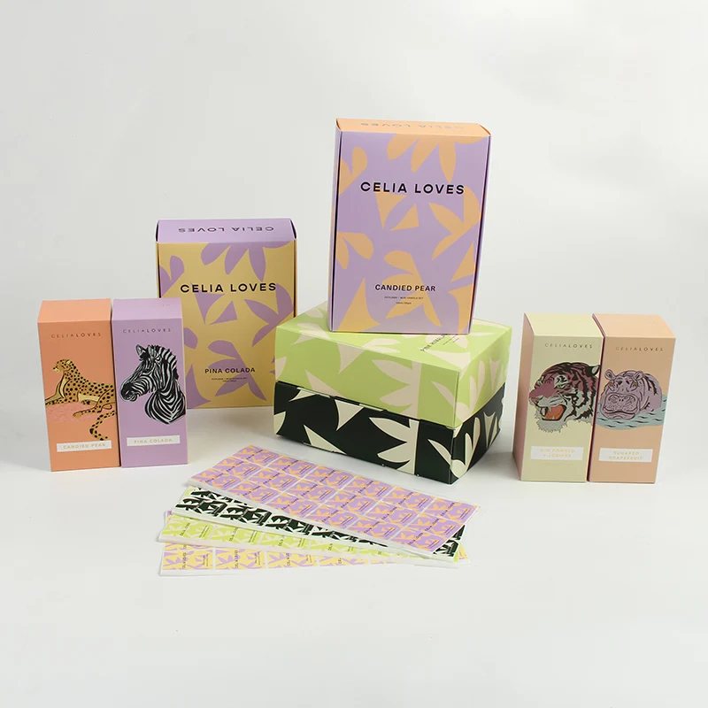 eco friendly candle packaging boxes lip balm container skincare packaging luxury custom candle jar with lid and gift boxes