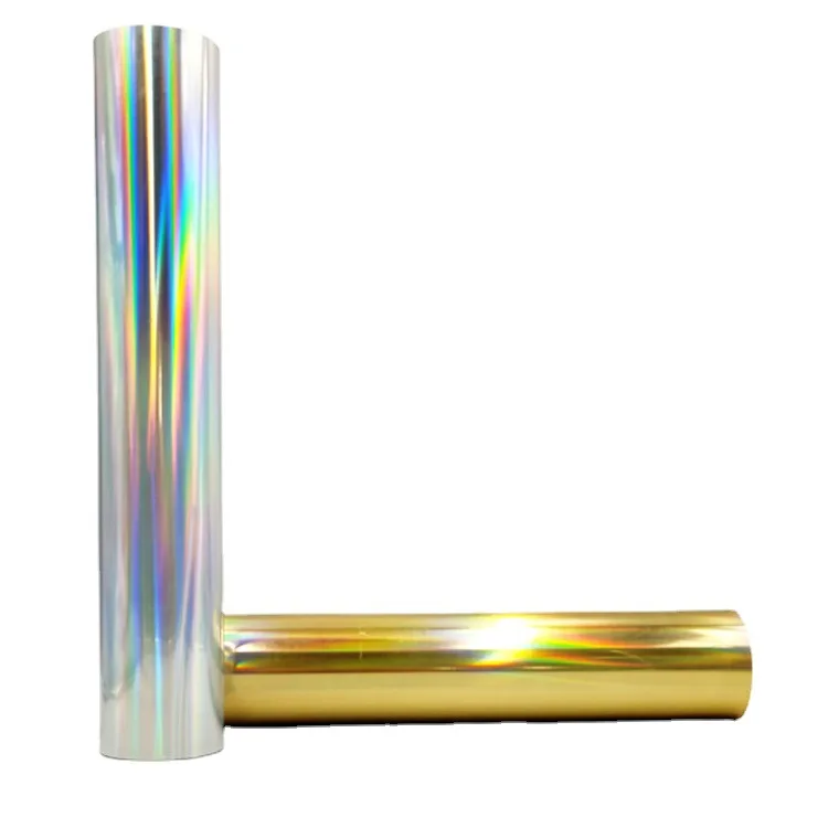 Gold And Silver PU PET Fim Pearl Printable HTV Soft Printing Metallic HTV Luminous Heat Transfer Glitter Vinyl For T-shirts