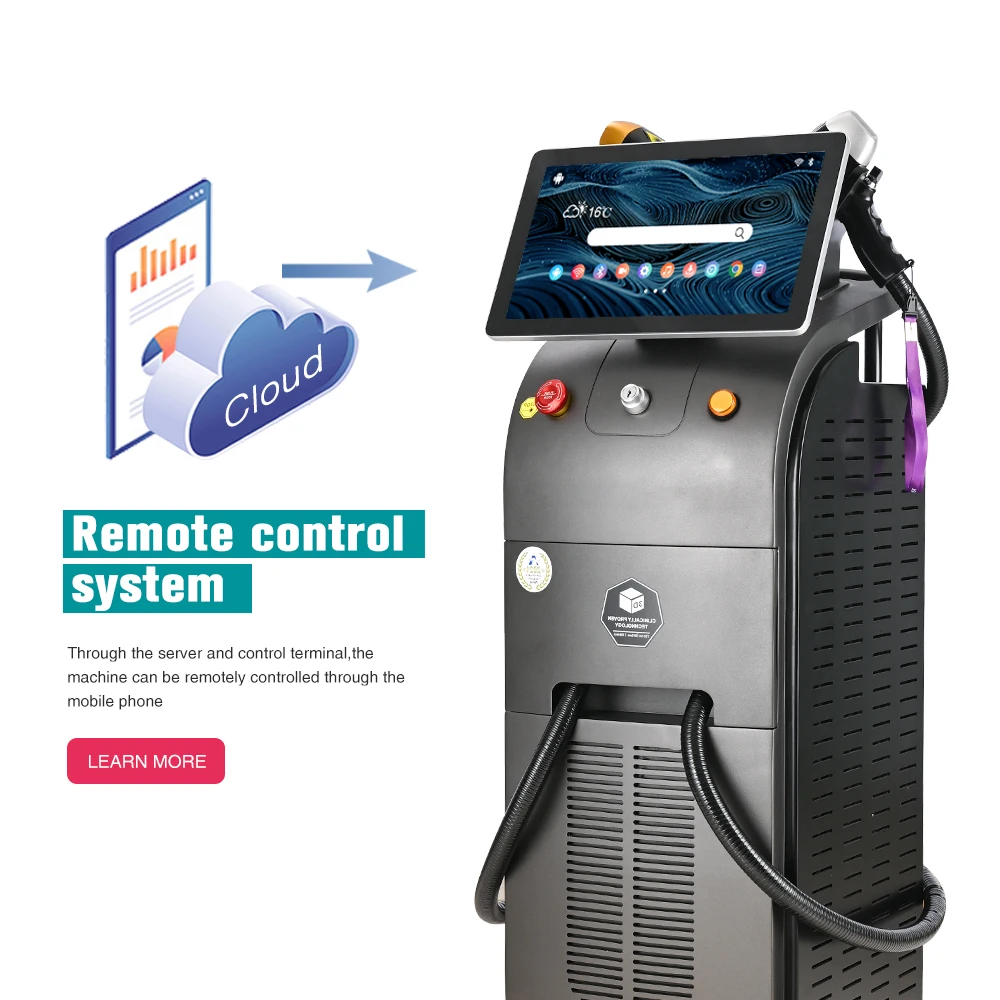 2024 New Design Ice Cube Diode Laser 3 Waves 755 808 1064 Diode Laser Hair Removal Machine Stationary Laser 1-300j/cm2