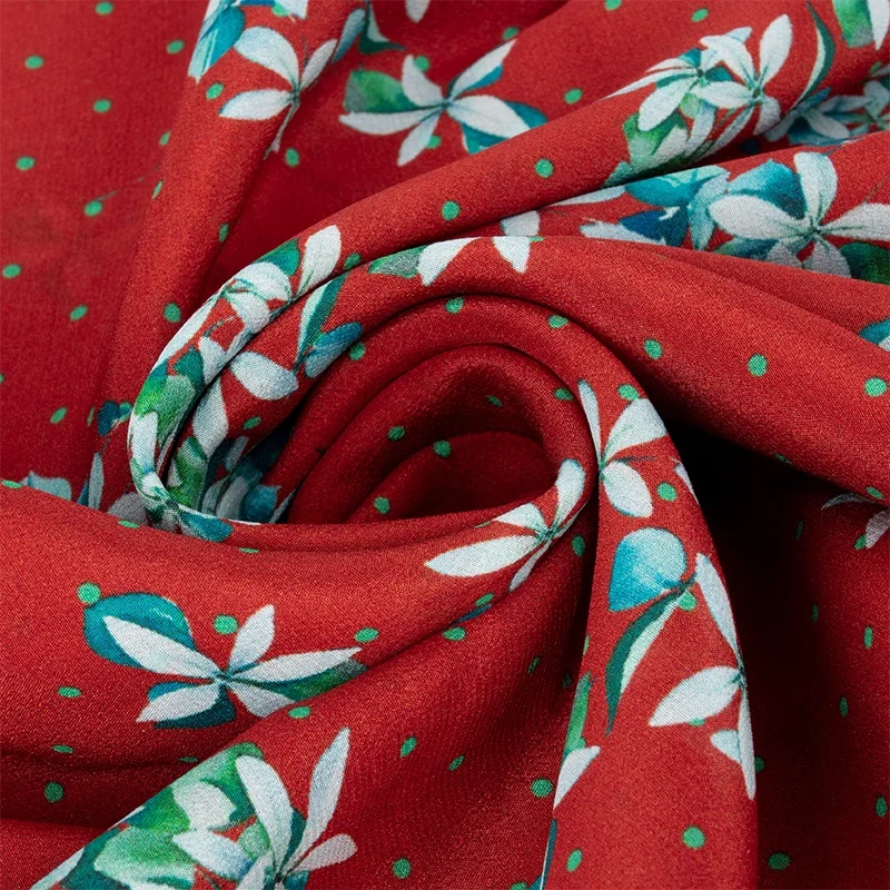 high quality 12MM 100%Silk crepe de chine fabric mulberry silk CDC digital print fabric