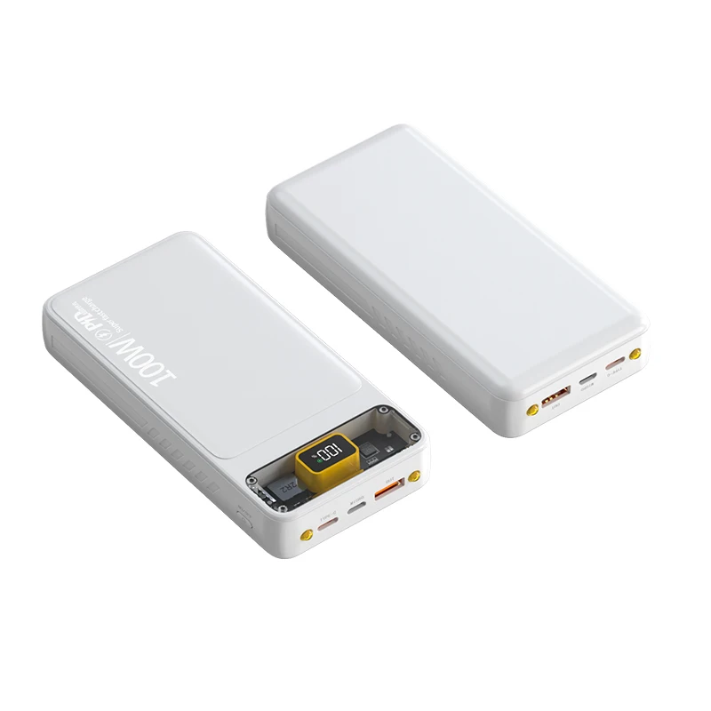 2023 new promotional PD22.5W portable 100w power banks 20000mAh fast charging station with transparent digital display