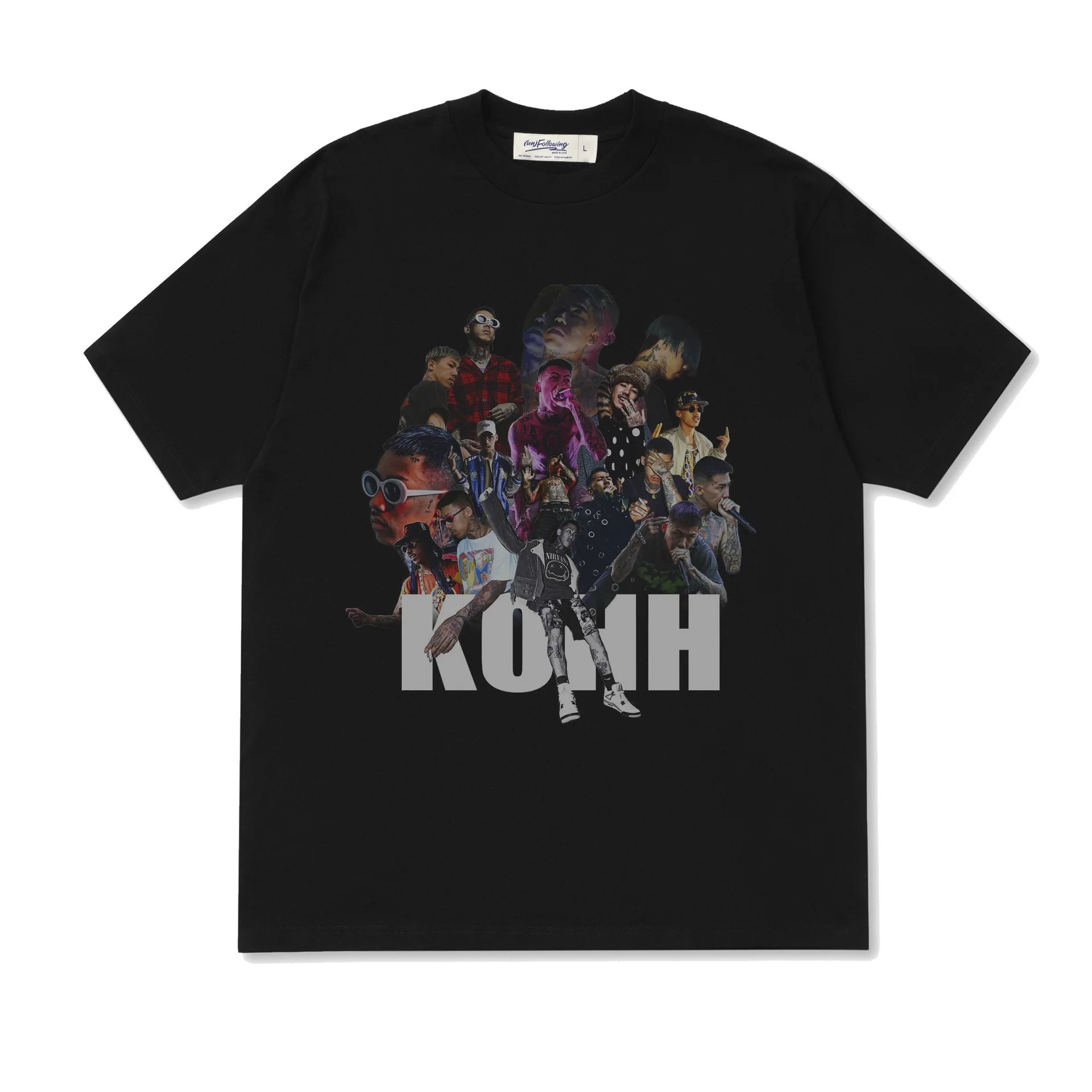 BSCI Certified Graphic T Shirts Hip Hop Muscle Fit Curved Hem Organic Cotton Custom Printing Logo Men