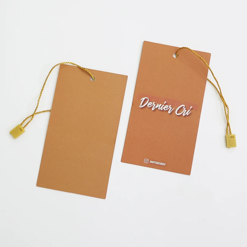 Custom high grade garment tags black cardboard swing tickets coated Paper Hang Tag