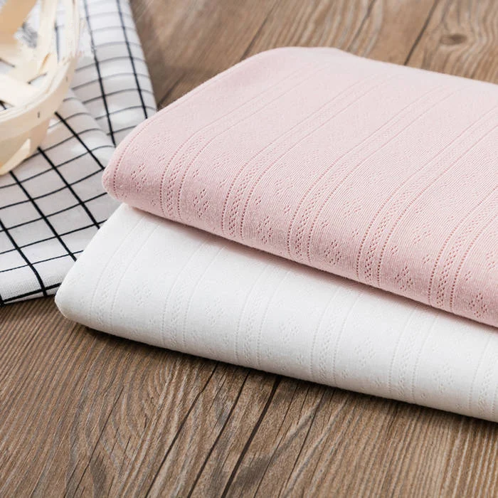 Мягкий однотонный материал, жаккардовая 100% хлопчатобумажная ткань для детской одежды