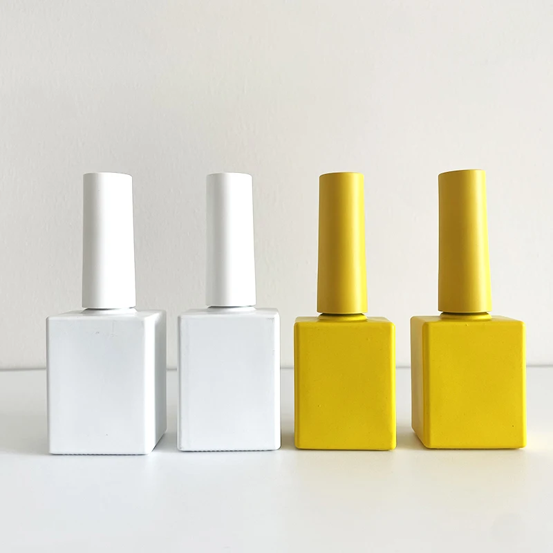 Custom nail polis bottle 10ml 12ml 15 Ml 20ml 30ml glass square gel polish bottle 15ml pink empty nail polish bottle