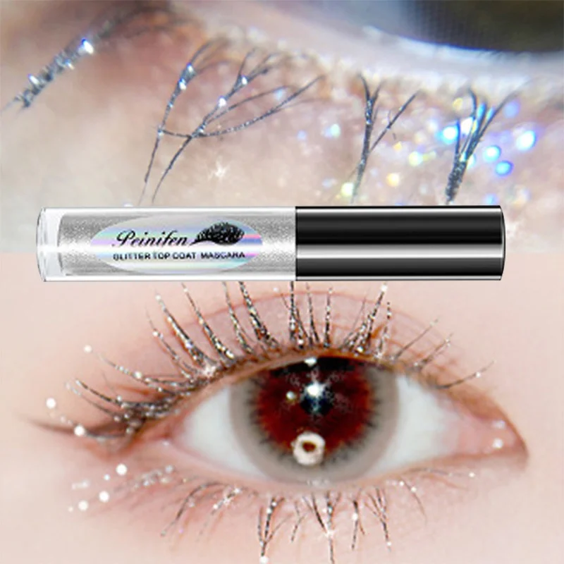 New Diamond Glitter Mascara Quick Dry Water Drop Makeup Long Lasting Waterproof Curling Thick Shiny Eyelash Mascara