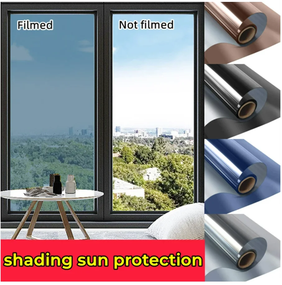 Self-Adhesive Glare Control Glass Sticker One Way Anti Look Window Film Building Dector Privacy Window Tint