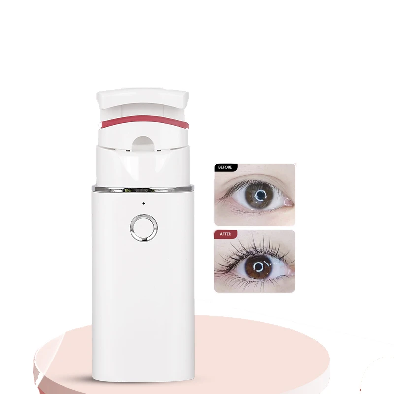 Mini rechargeable Professional Heated Eyelash Curler with Silicone Refill Pad Curling Tool for Women Long Lasting Naturally Eye