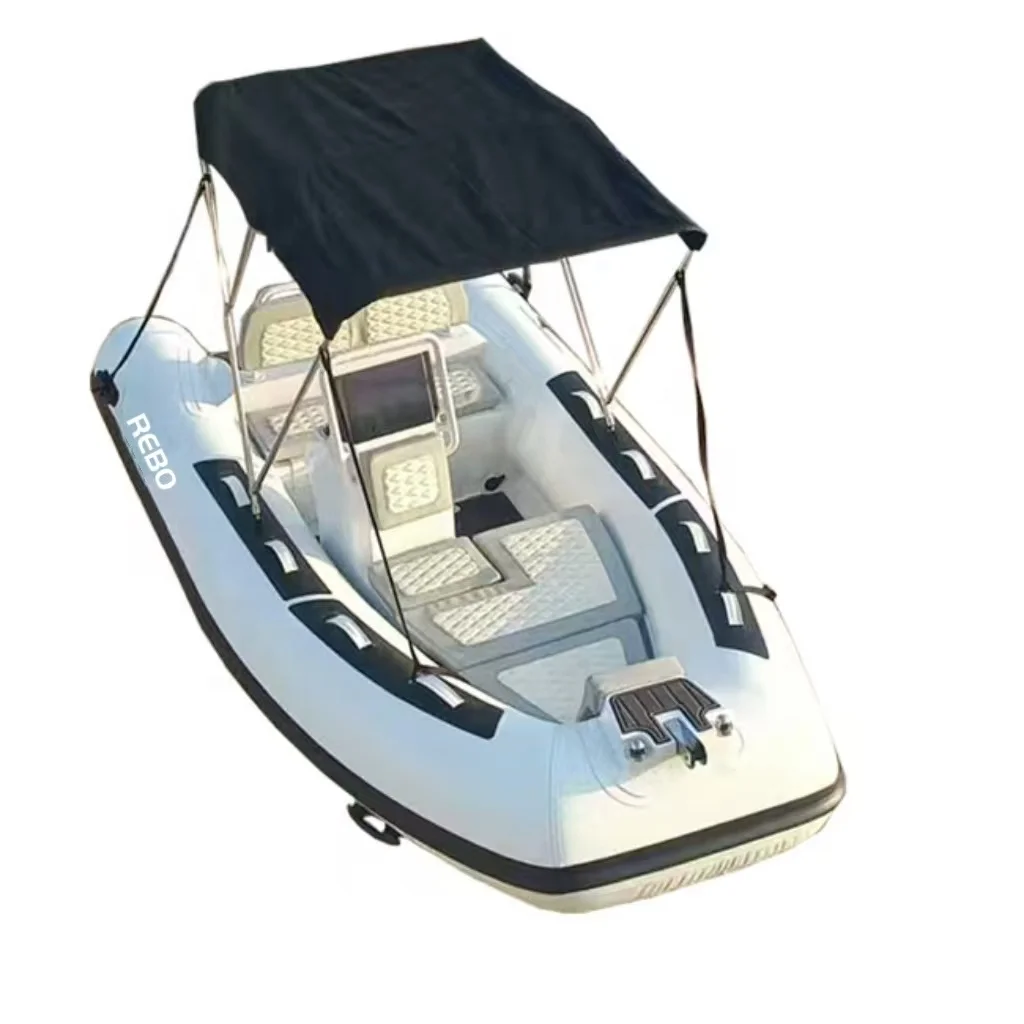 Double Deep Hull  Sport 11.8ft RIB 360 Aluminum Hull Hypalon/PVC Rigid Inflatable White RIB Boat For Fun