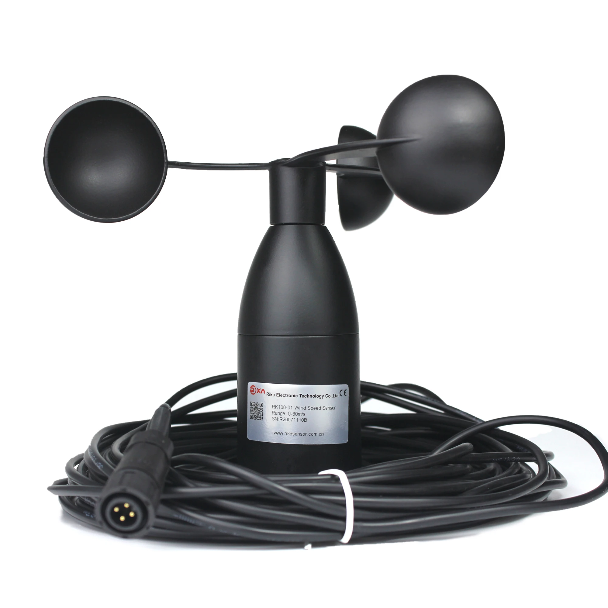 RK100-01 Pulse 4-20mA 0-5v RS485 Weather Station Metal Cup Anemometer Wind Speed Sensor