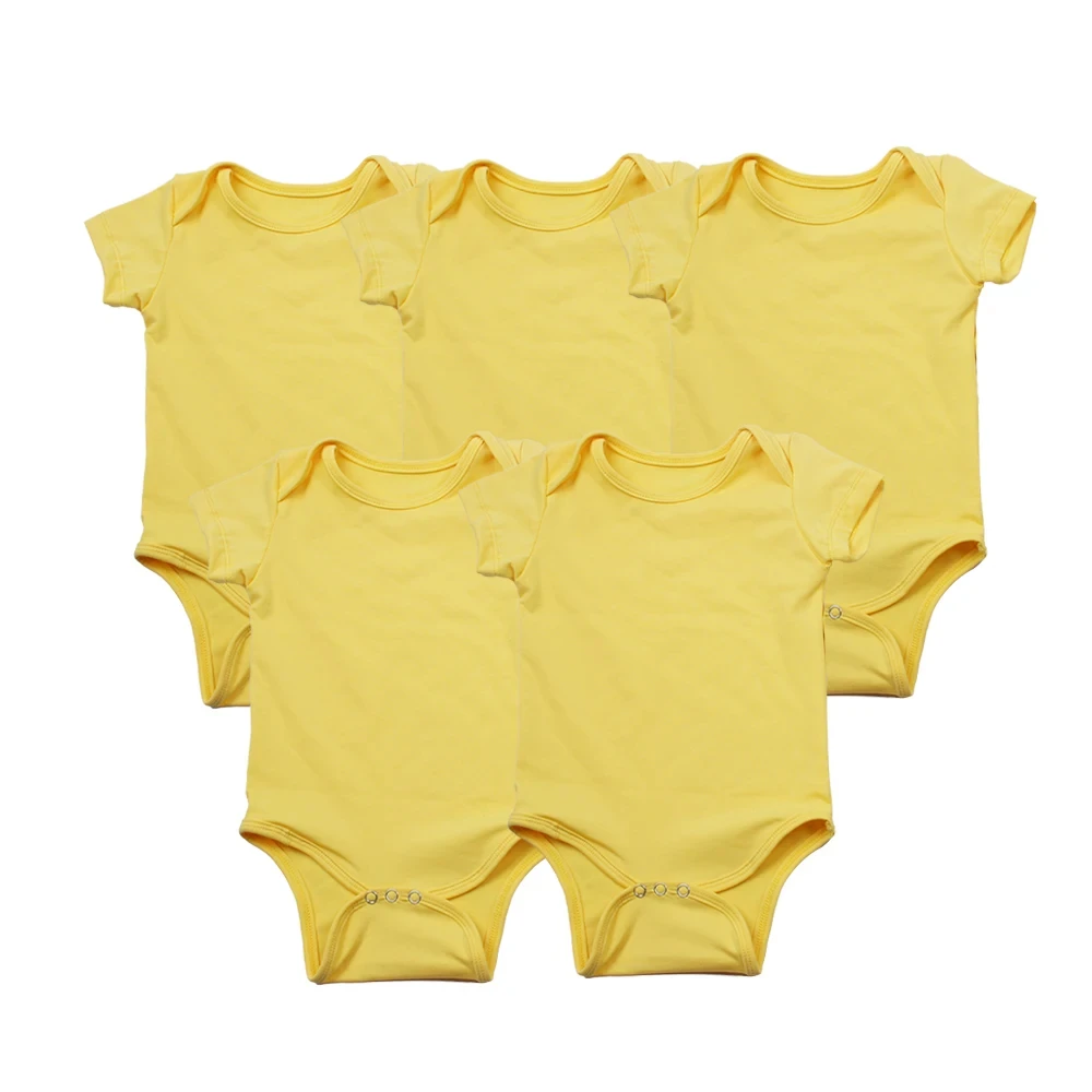 Factory Directly Custom Cotton Plain Baby Romper Newborn One Piece White Infant Summer Baby 95% Cotton Blank Rompers Onesie