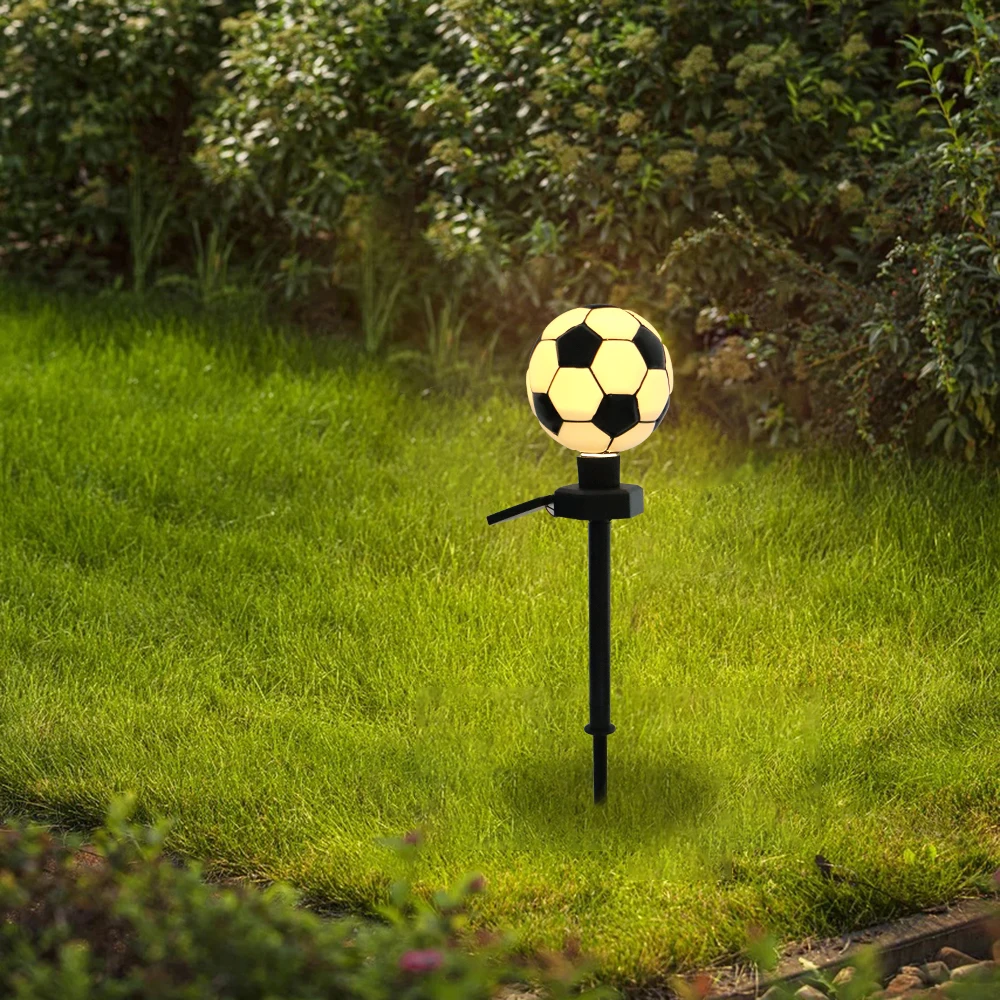 New Arrivals LED Ground Plug Solar Football Light Waterproof Soccer Lawn Lights with Stake Sports Elements Underground Lamps