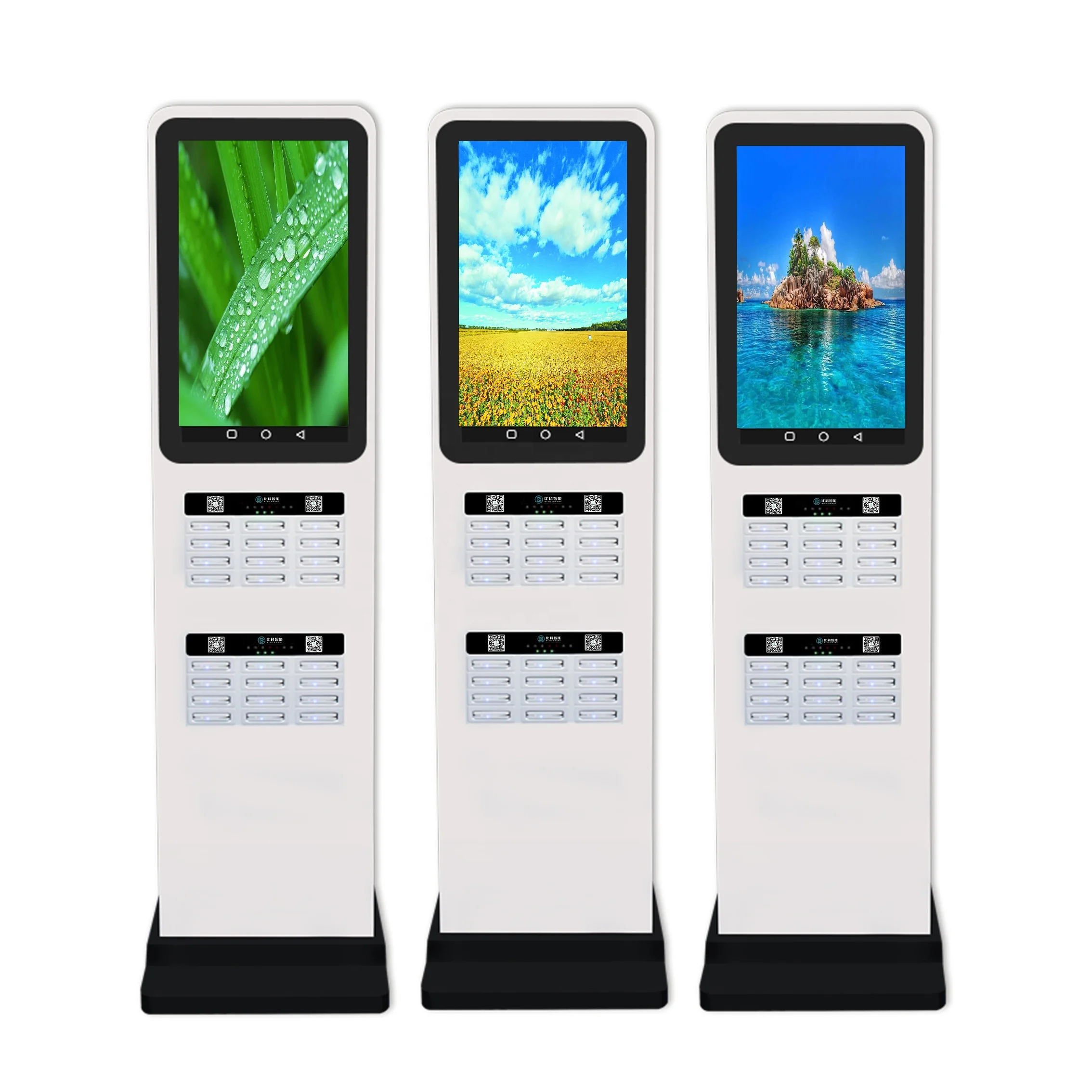 multi 24 slots rental power bank with 27 inch LCD powerbank station  power bank station