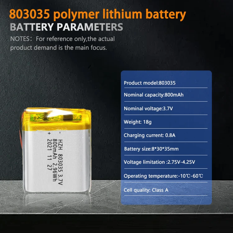 Аккумуляторная батарея KC 803035 1S1P 2.96Wh Bluetooth динамик косметический инструмент 800 мАч 3 7 В полимерный аккумулятор