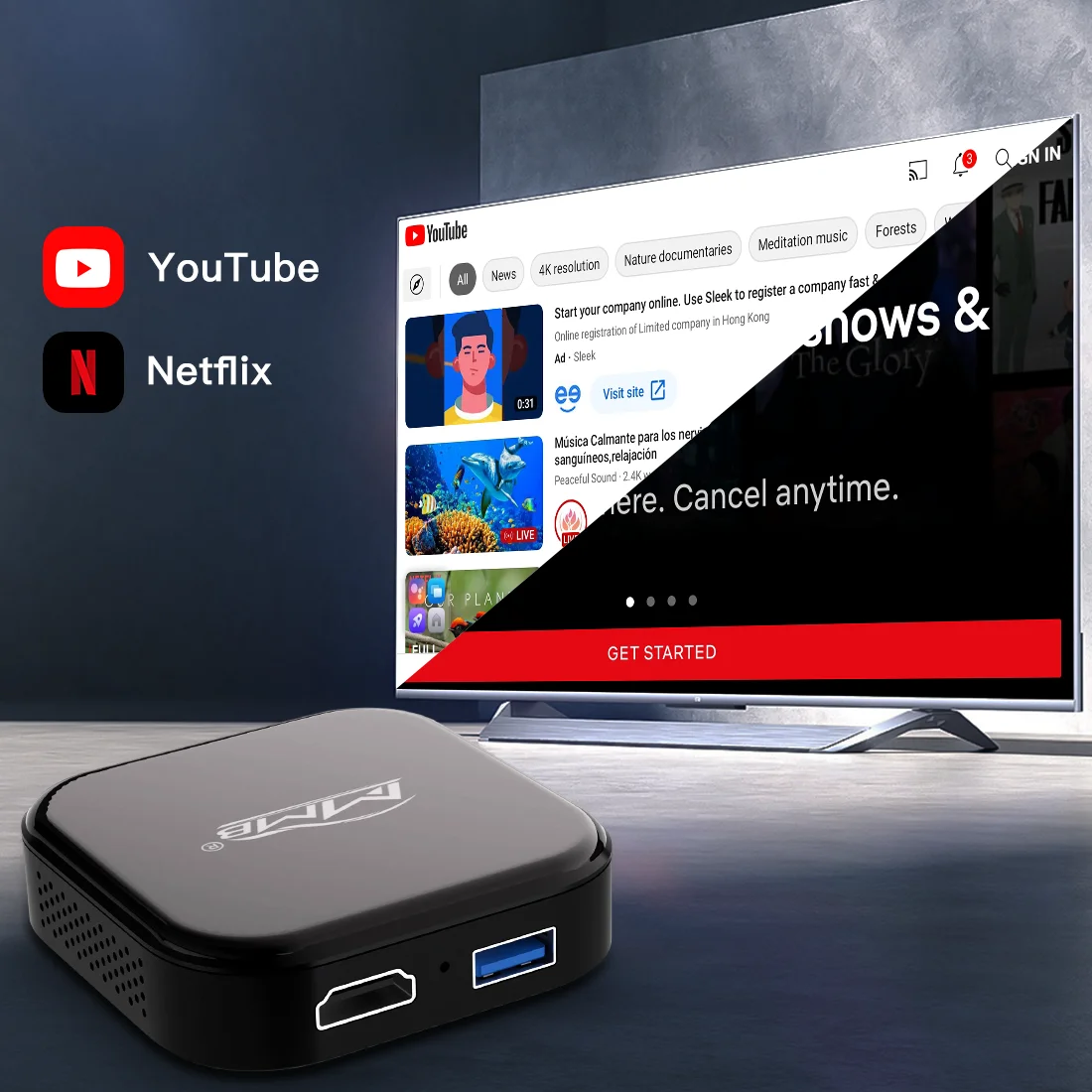 MMB Волшебная ТВ-приставка Carplay Android 11 мультимедийная с HD онлайн Youtube Netflix Беспроводная Авто