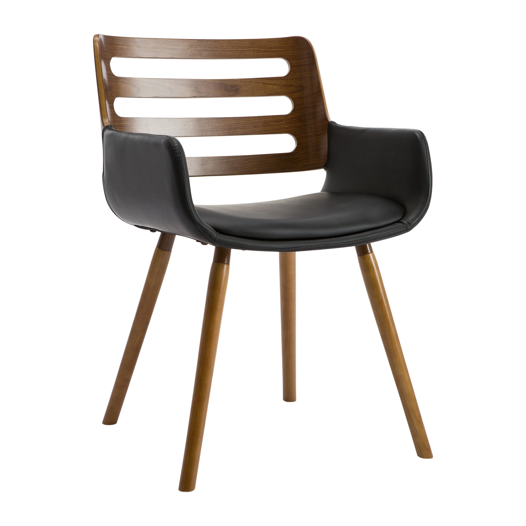 High Quality Vintage Breathable Solid Wood Backrest and PU Leather Upholstered Seat Dining Chair