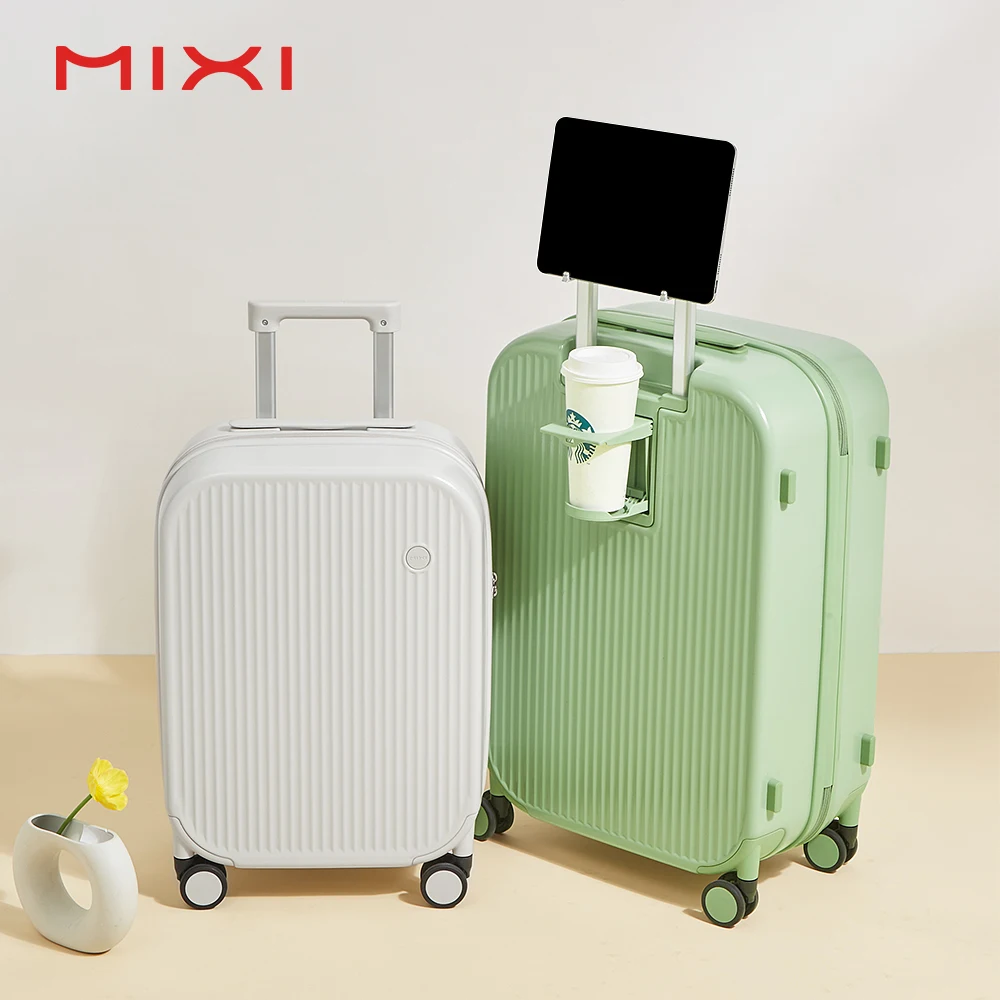 Mixi Vintage Wholesale Luggage Maletas De Viaje USB Charge Port Koffer Aluminum Trolley Travel PC Suitcase Luggage Sets