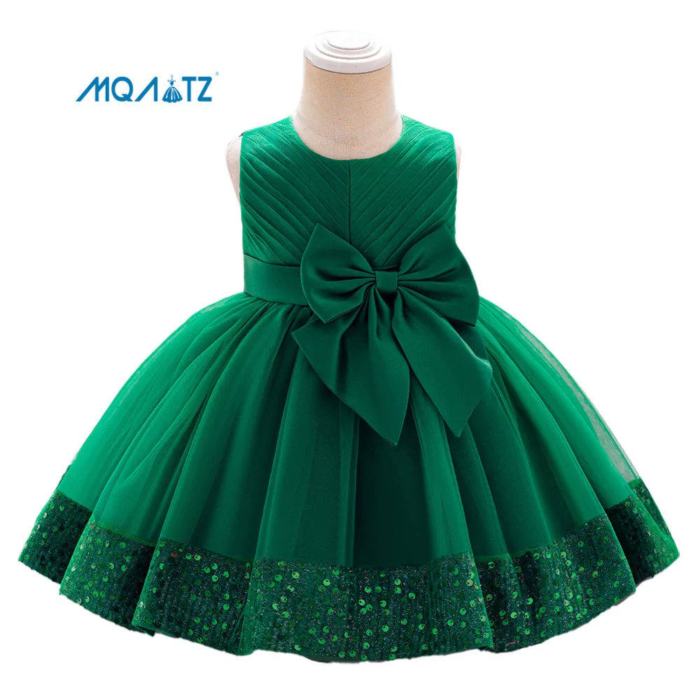 MQATZ Toddler Kids Wear 1 Year Baby Girls Birthday Party Gown Dress Sequined Frocks Design