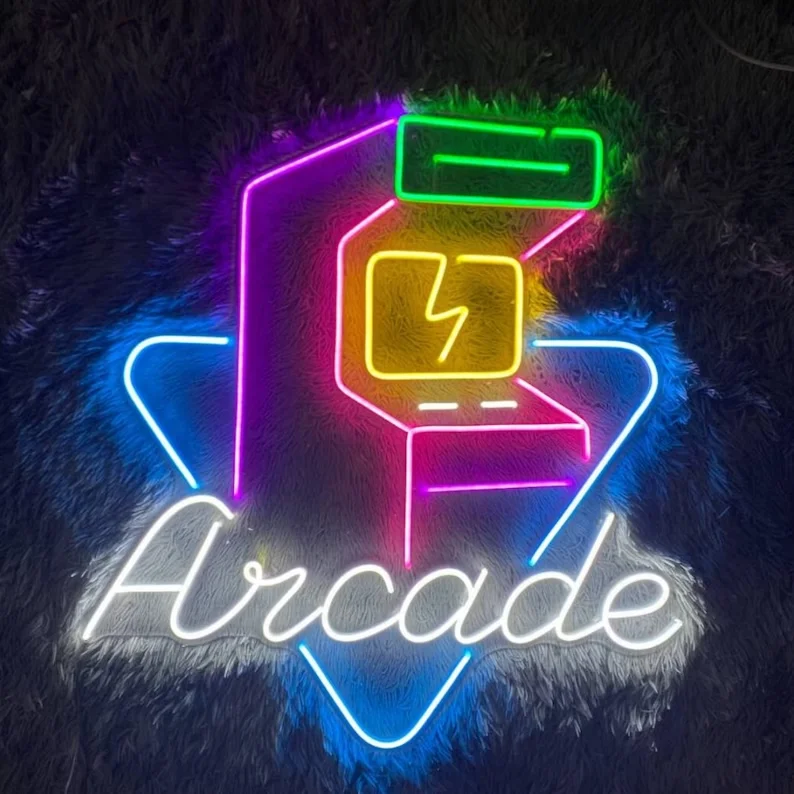 Back To The Arcade custom lighting real glass neon light sign tubes led neon sign customize