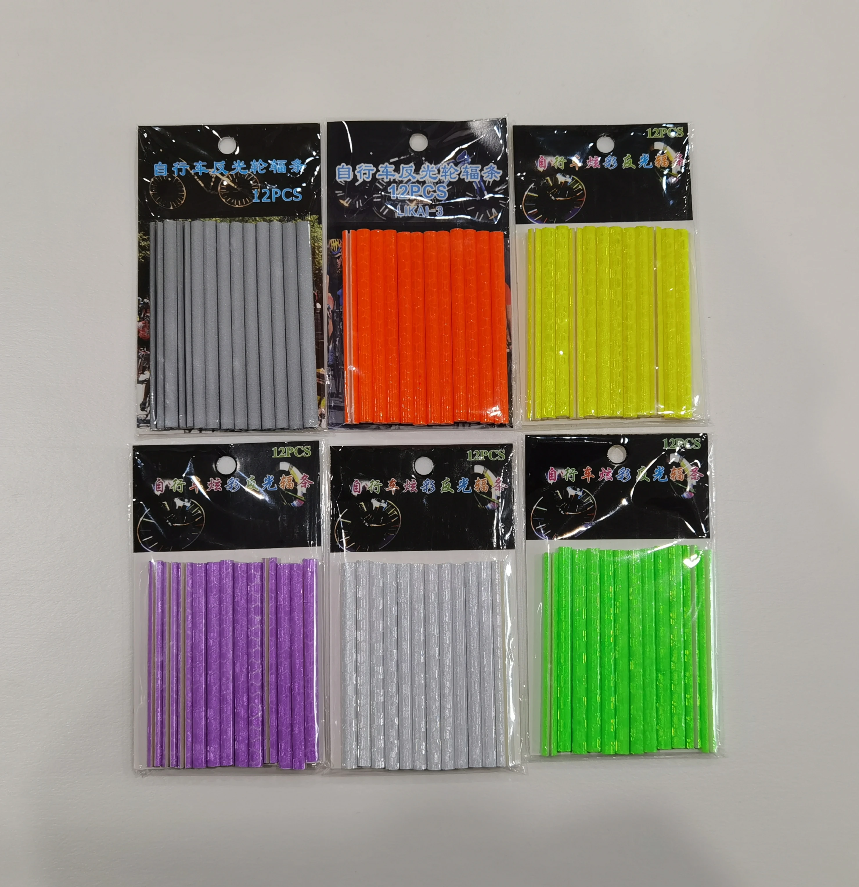 12 PCS / Bag Bicycle Bike Wheel Spokes Reflective Sticker Tube Warning DIY Cycling Reflector Reflective Tubes