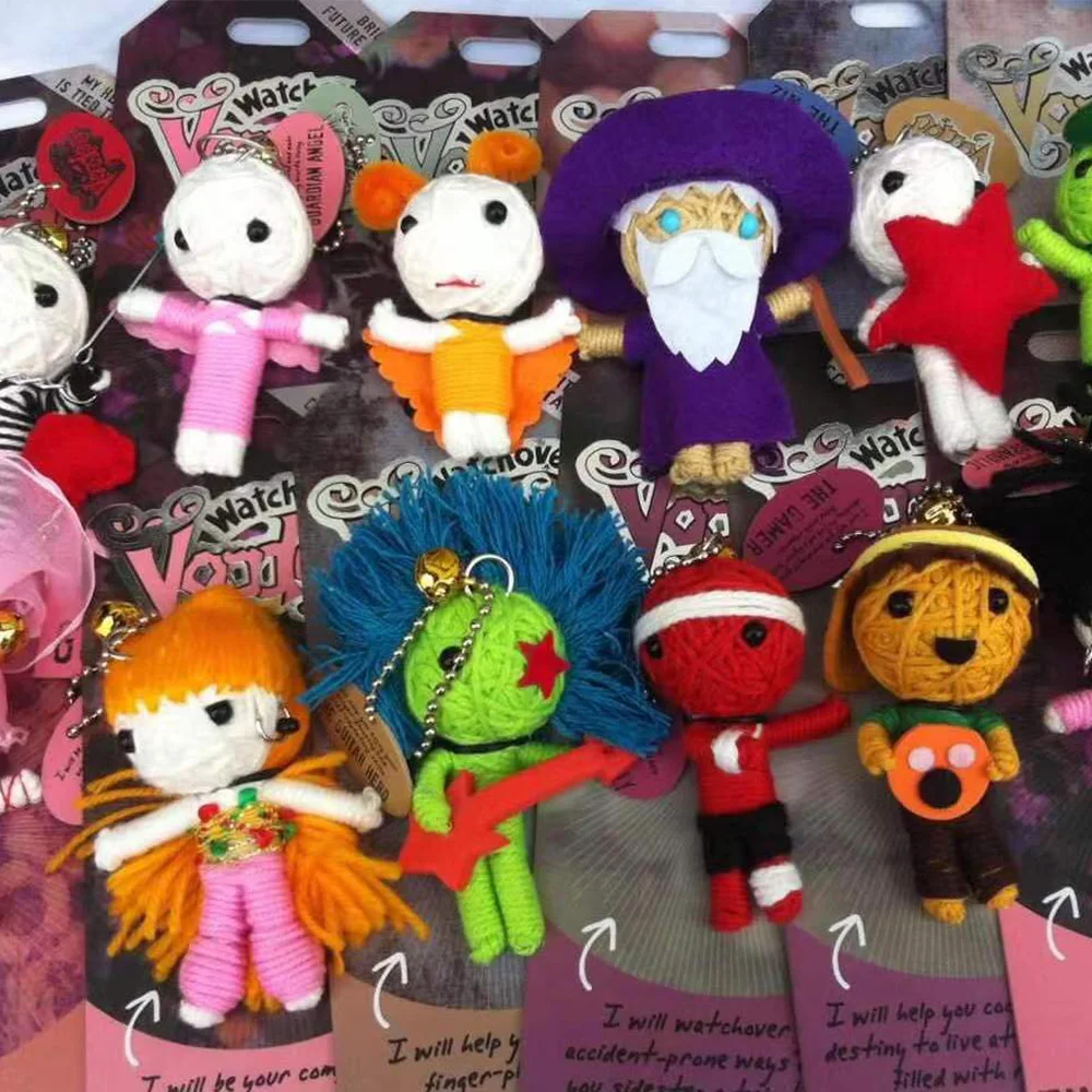 Wholesale Voodoo Dolls Keyring Black Angry Evil Angel Voodoo Keychain Customized Handmade Halloween Gift Voodoo Dolls