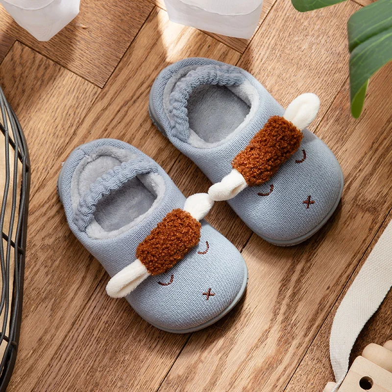 Зимние Детские домашние тапочки для мальчиков и девочек Толстая обувь