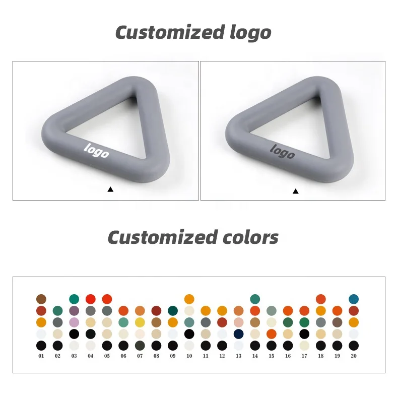 Custom Logo Multicolor 7lbs Non-Slip Waterproof Strength Training Silicone Power Ring Triangle Dumbbells Fitness Yoga Pilates